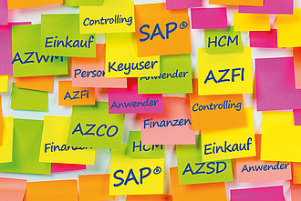 Post its mit SAP-Begriffen